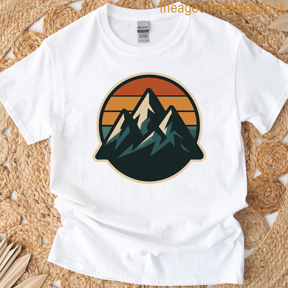 Retro Sunset Mountain Adventure T-shirt