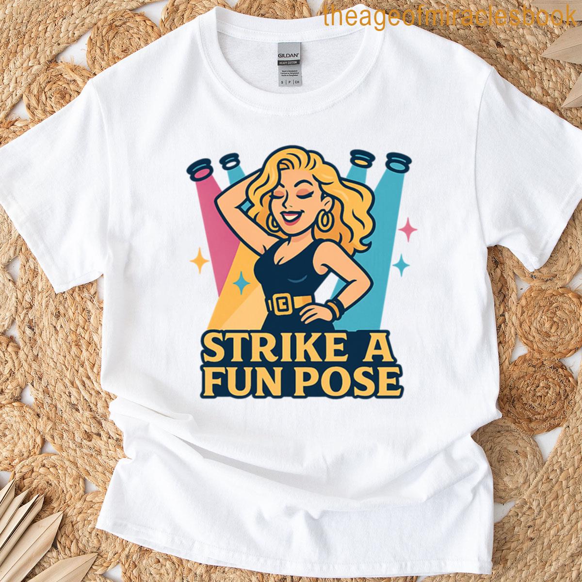 Strike A Fun Pose Retro Pop Diva Cartoon Art T-shirt