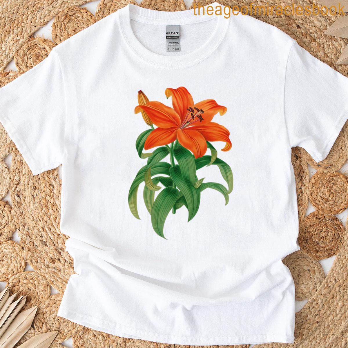 Tifer Lily Botanical Illustration T-shirt