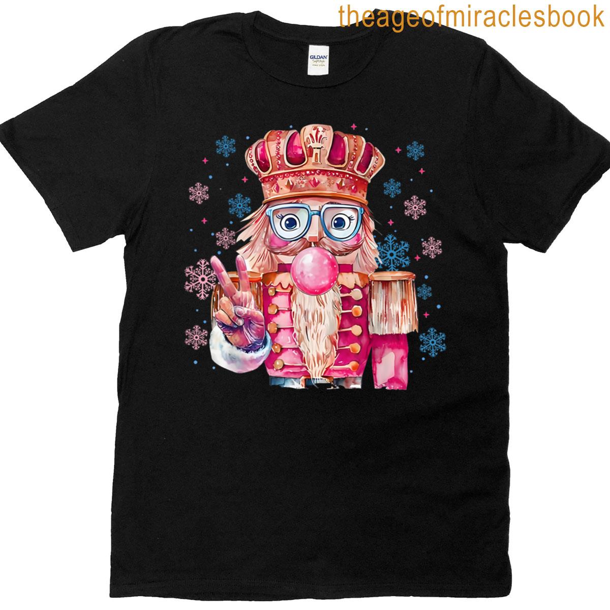 Bubblegum Nutcracker Blowing Bubble Gum Sunglasses Christmas T-shirt
