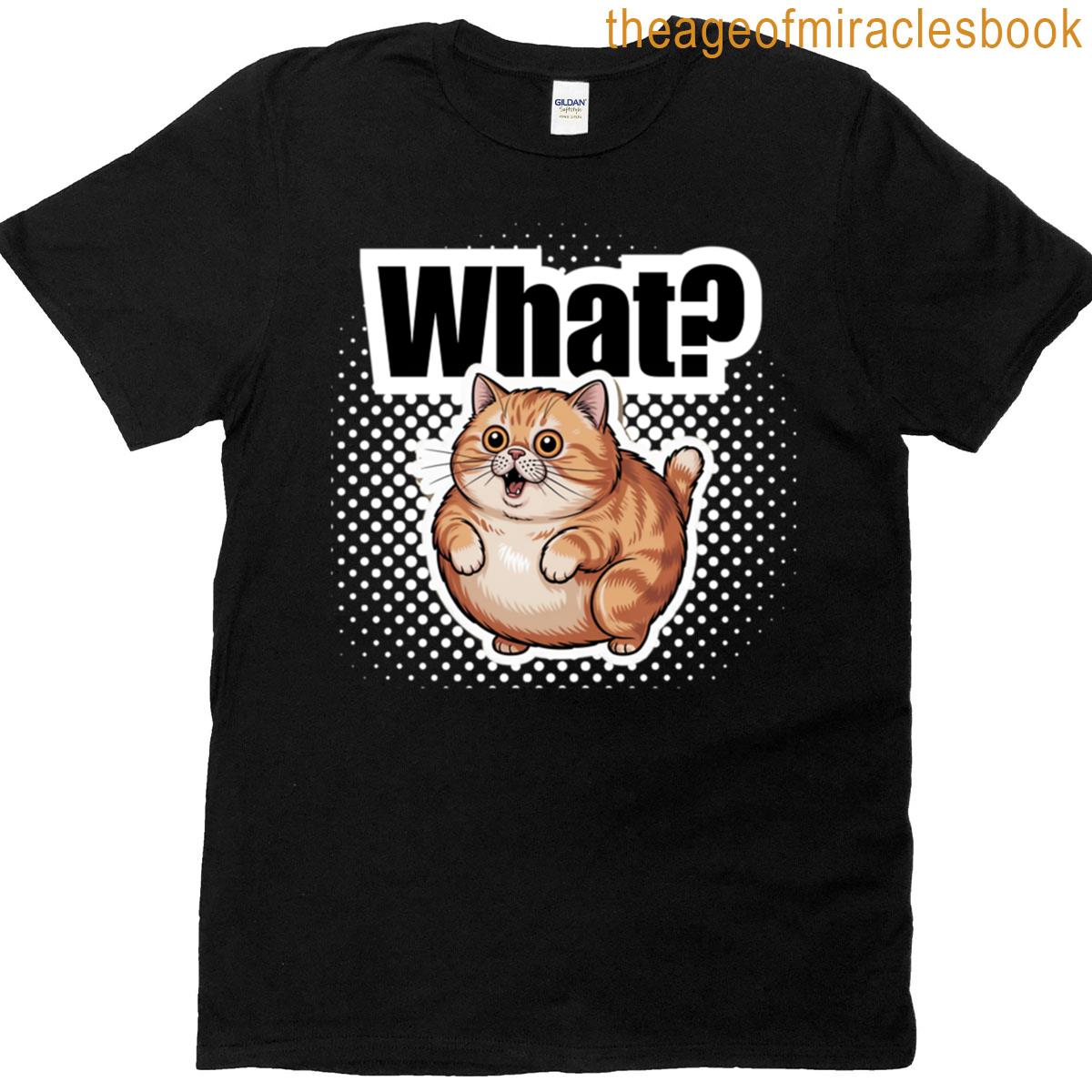 Confused Chonky Cat Meme What T-shirt