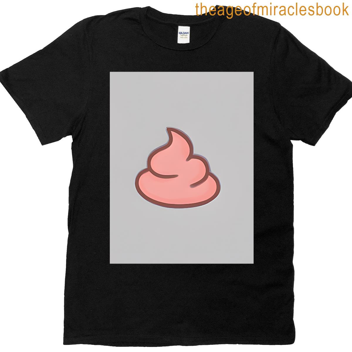 Funny Pink Poop Emoji Seamless Pattern T-shirt