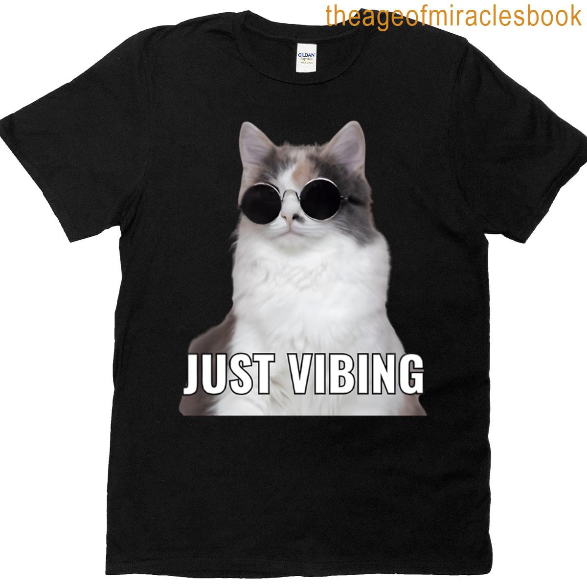 Just Vibing – Cat Meme Oversized T-shirt