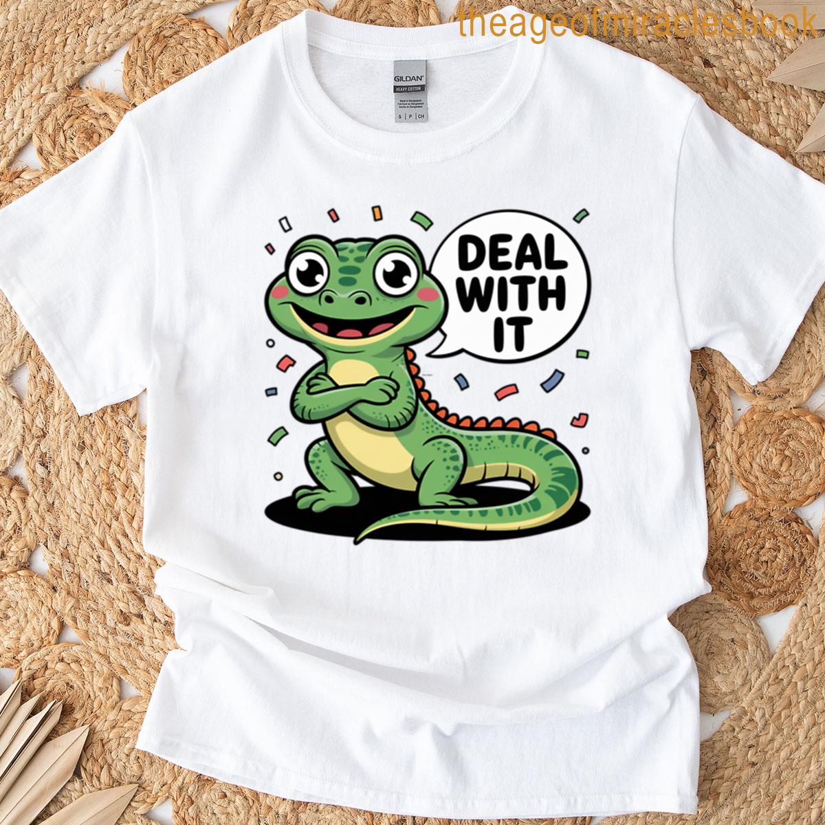 Lizard Meme Deal With It Oversized T-shirt