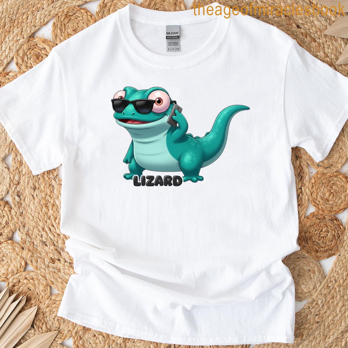 Lizard Meme Phone Call With Sunglasses T-shirt