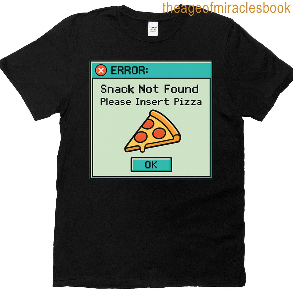 Snack Error Insert Pizza Retro Tech Humor Tee Oversized T-shirt