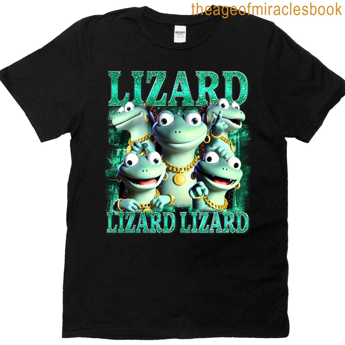 Viral Lizard Meme Funny In Gold Chains T-shirt