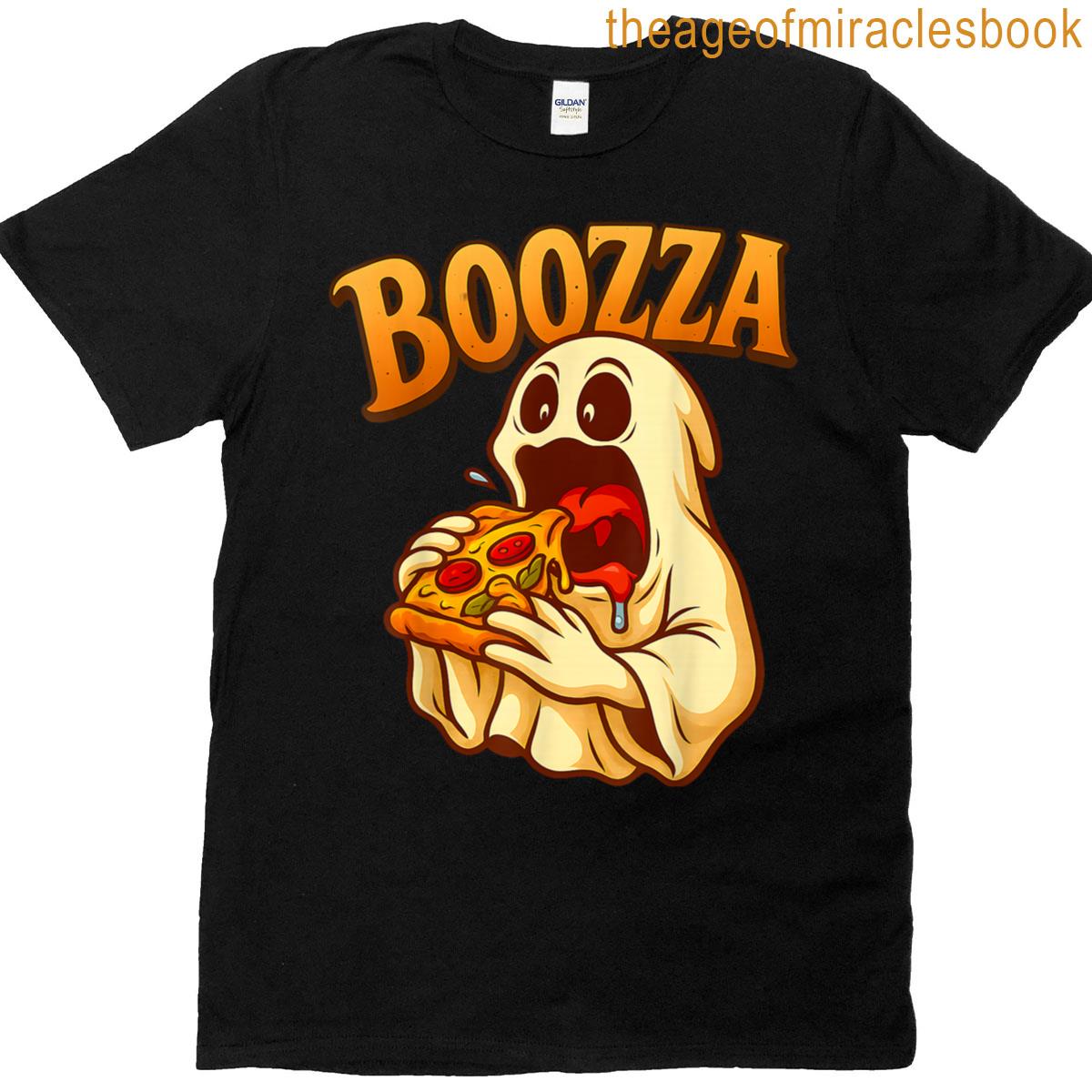 Boozza Funny Ghost Pizza Lover Halloween T-shirt