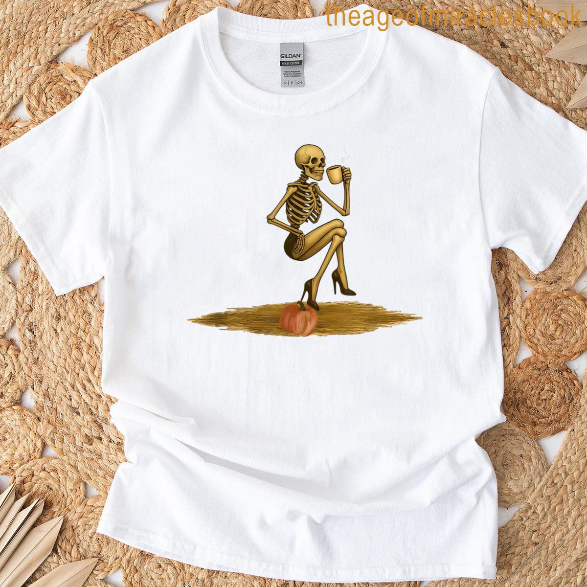 Halloween Skeleton Meme Stiletto Pose Funny Challenge T-shirt