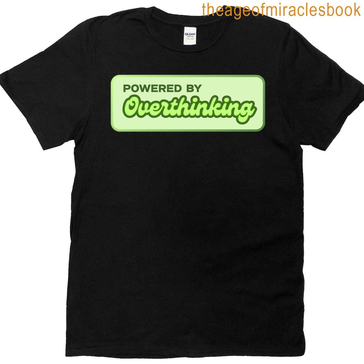 Retro Powered By Overthinking Label Oversized T-shirt