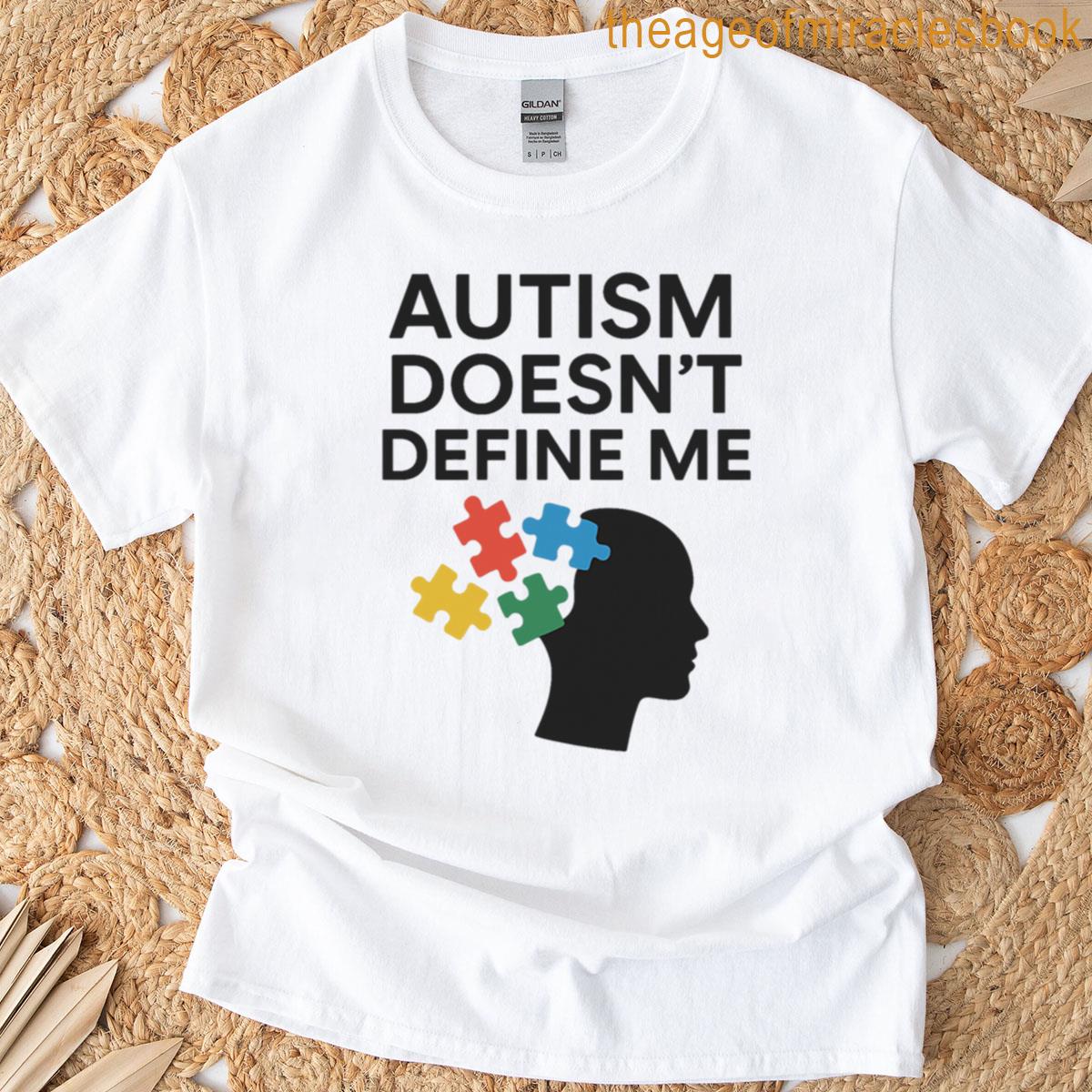 Autism Doesnt Define Me Puzzle Head Design T-shirt