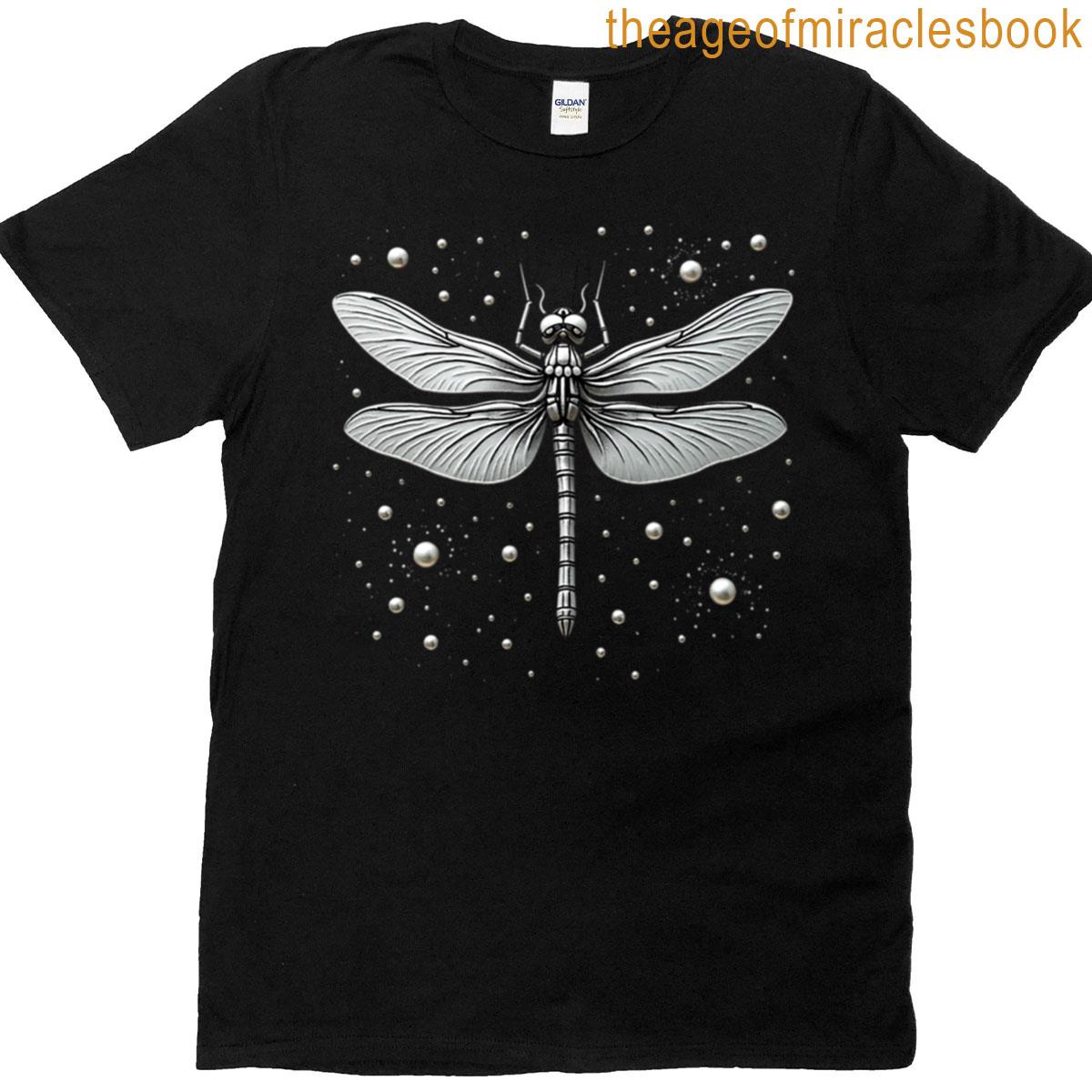 Celestial Dragonfly Cosmic Nature Design T-shirt