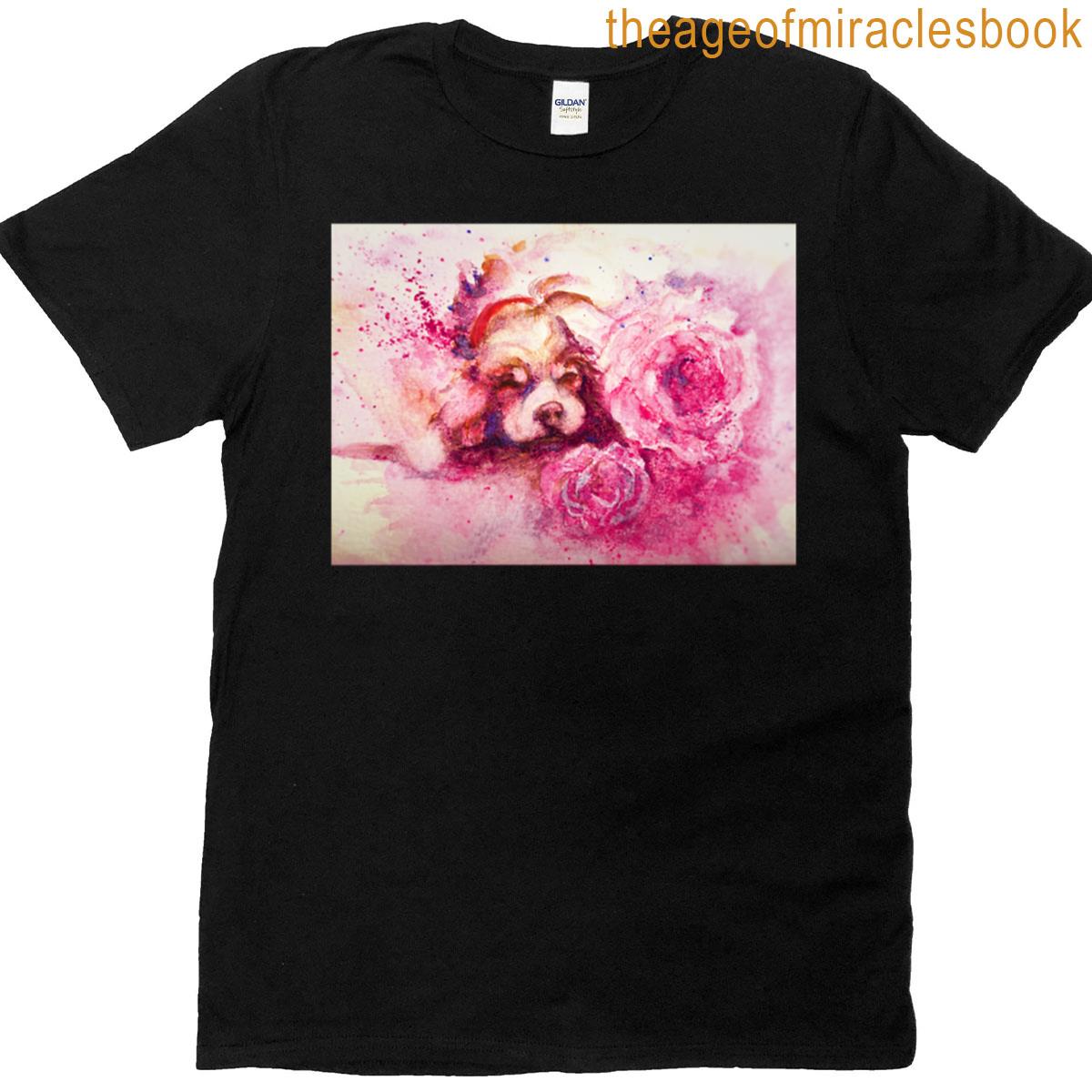 Cocker Spaniel And Pink Peony T-shirt