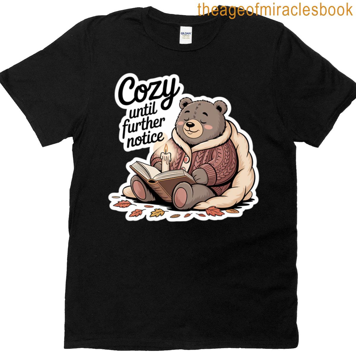 Cozy Chubby Bear Reading Autumn T-shirt
