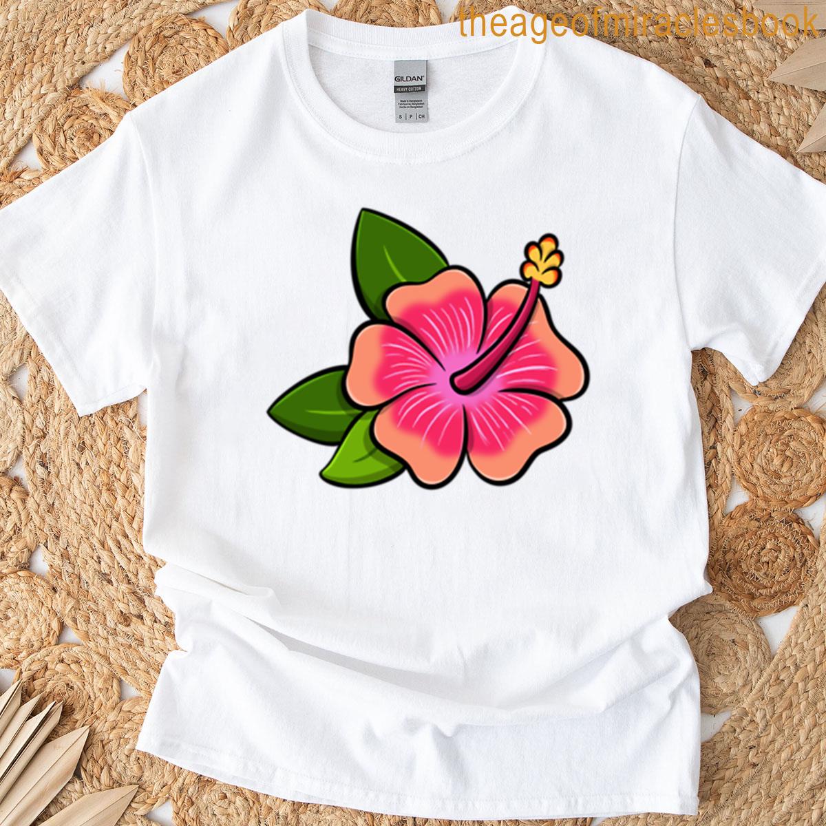 Cute Hibiscus Flower Design T-shirt