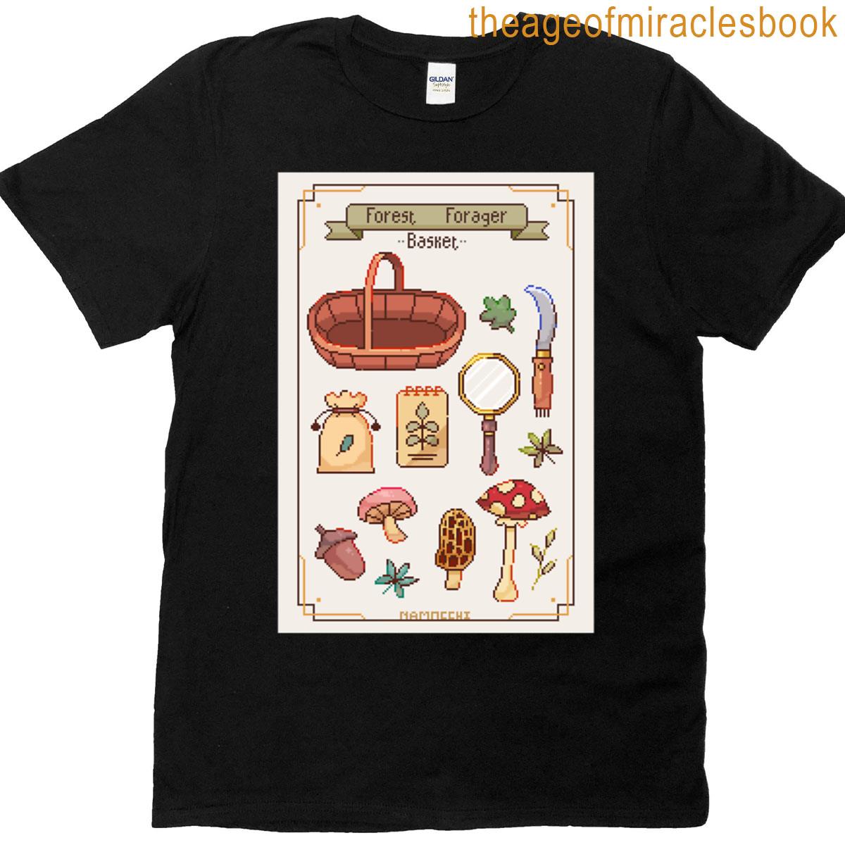 Forest Forager Basket Pixel Art T-shirt