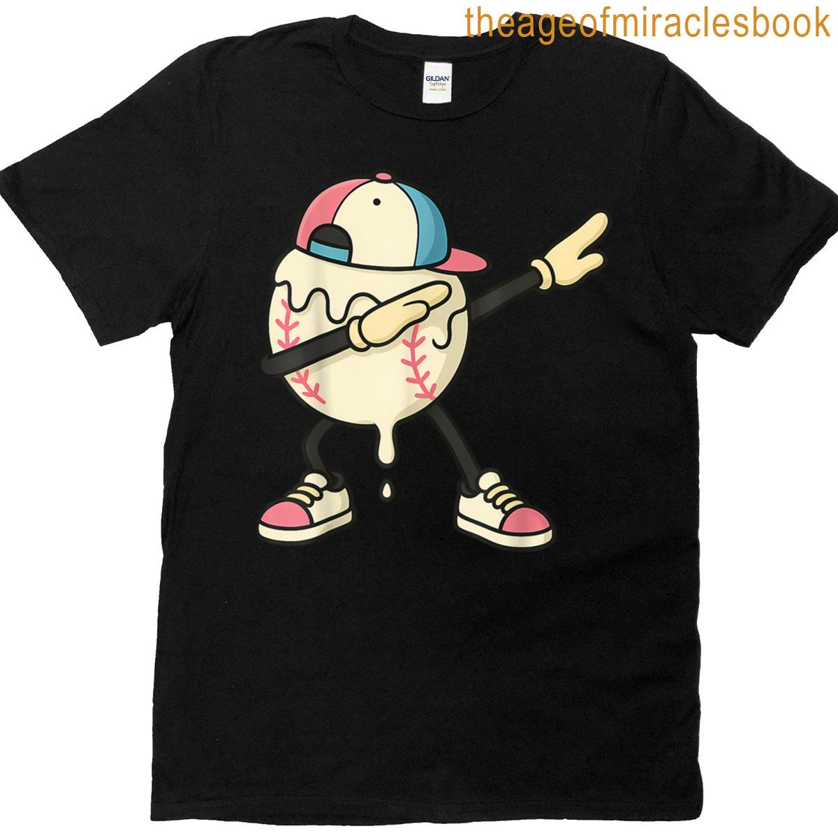 Graphic Baseball Ice Cream Drip Dabbing Baseball Drip T-shirt