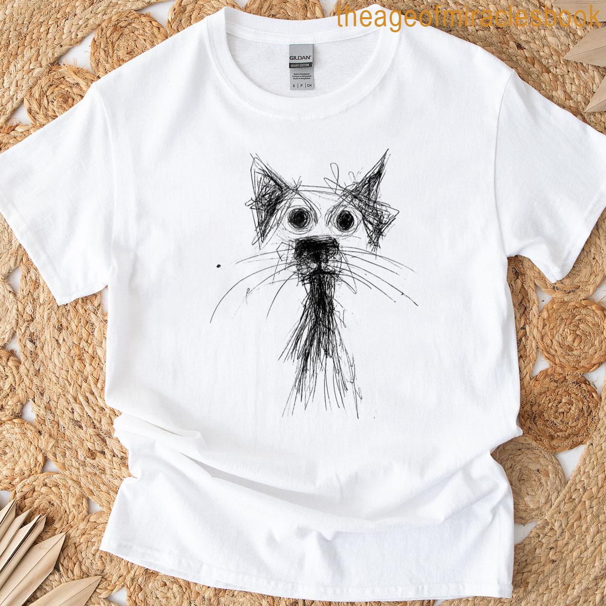 Kitten Lover Abstract Scribble Art Cute Cat Cat T-shirt