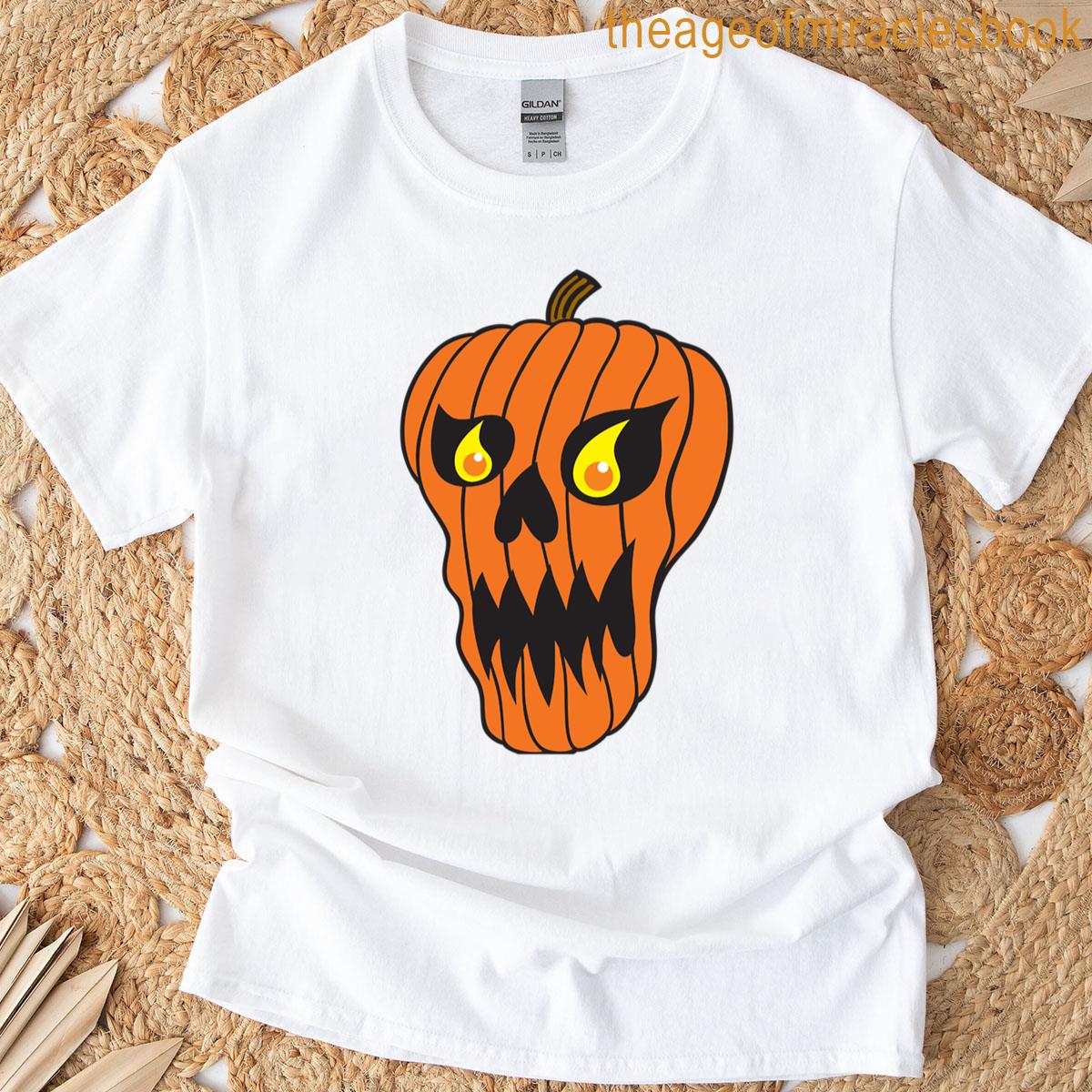 Orange Pumpkin Skull T-shirt