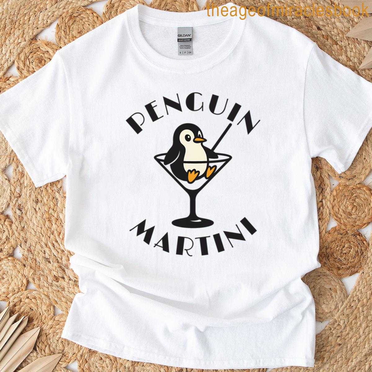 Penguin Martini Funny Penguin Design T-shirt