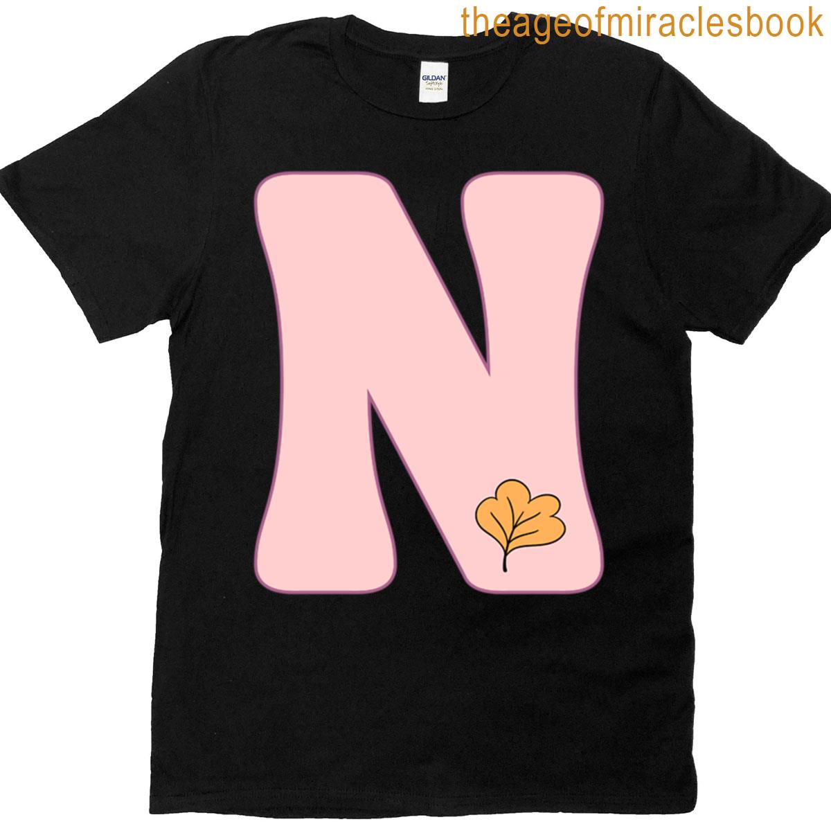 Pink Groovy Letter N T-shirt