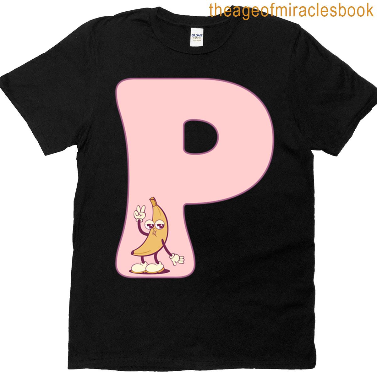 Pink Groovy Letter P T-shirt
