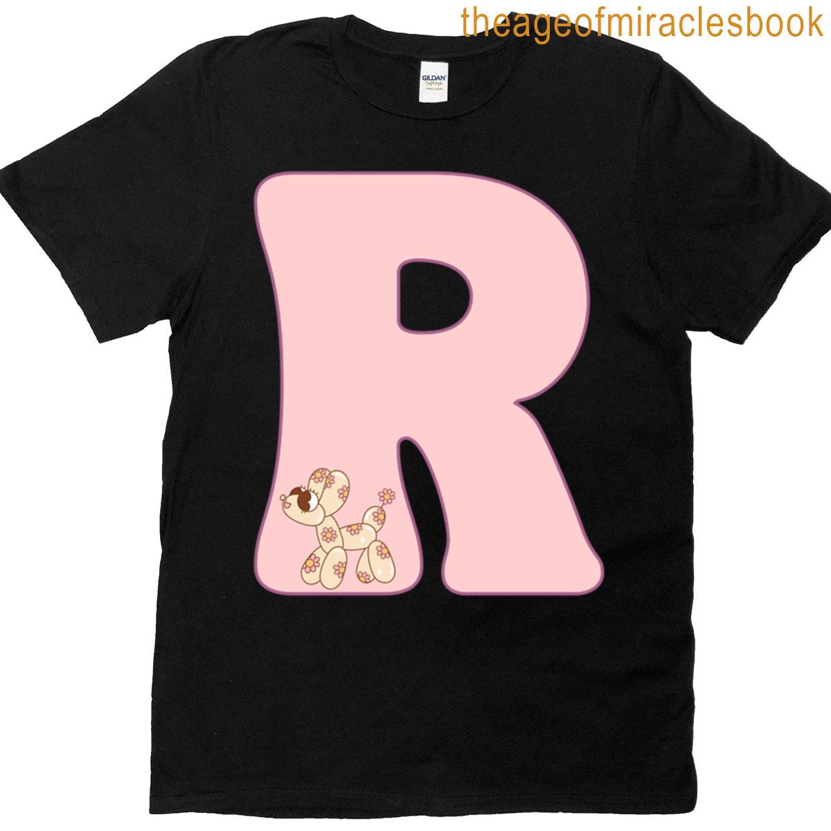 Pink Groovy Letter R T-shirt