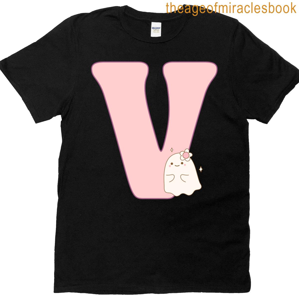 Pink Groovy Letter V T-shirt
