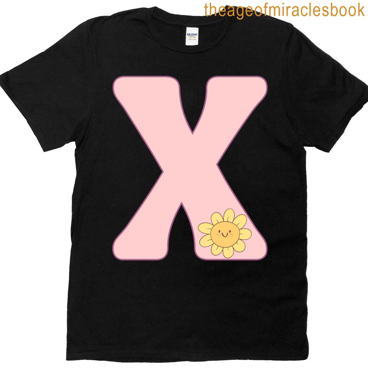 Pink Groovy Letter X T-shirt