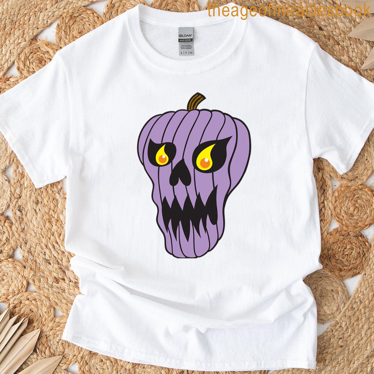 Purple Pumpkin Skull T-shirt
