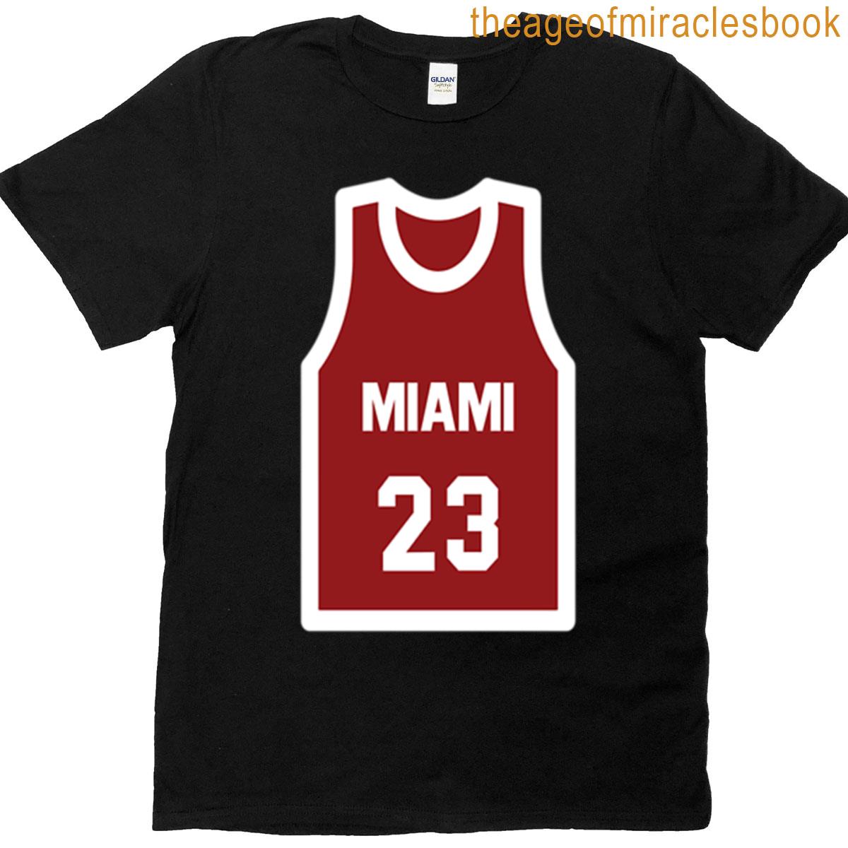 Red Miami Basketball Jersey T-shirt