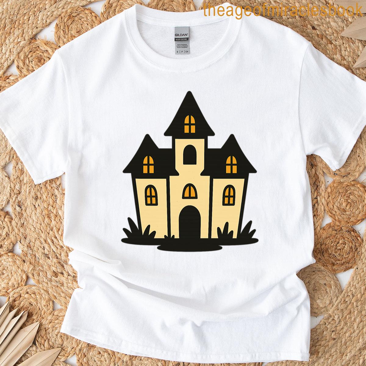 Whimsical Haunted House Illustration T-shirt