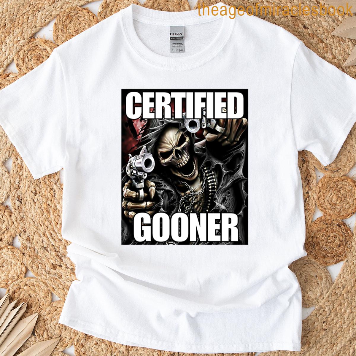 Certified Gooner Skull Meme T-shirt