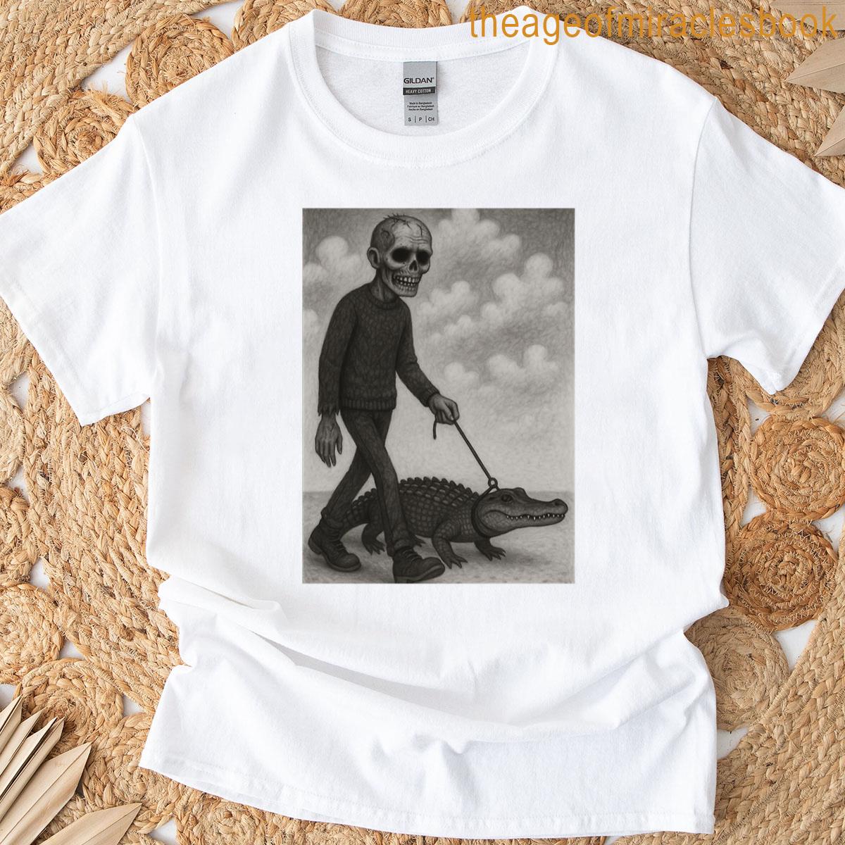 Cool Zombie Walk With Crocodile T-shirt