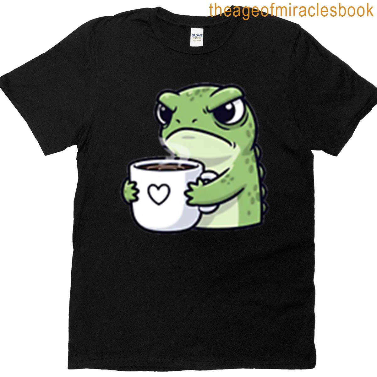 Grumpy Lizard Needs His Morning Coffee T-shirt
