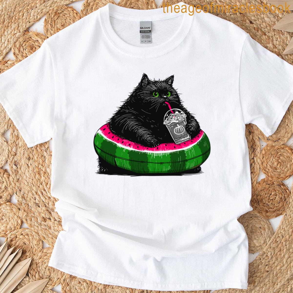 Summerween Vibes Chonky Black Cat T-shirt