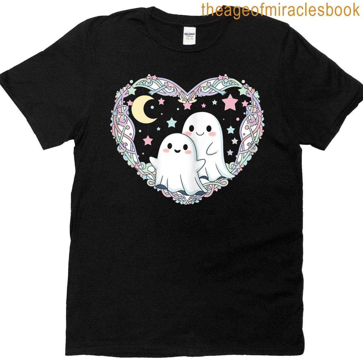 Sweet Ghosts In Pastel Heart Frame T-shirt