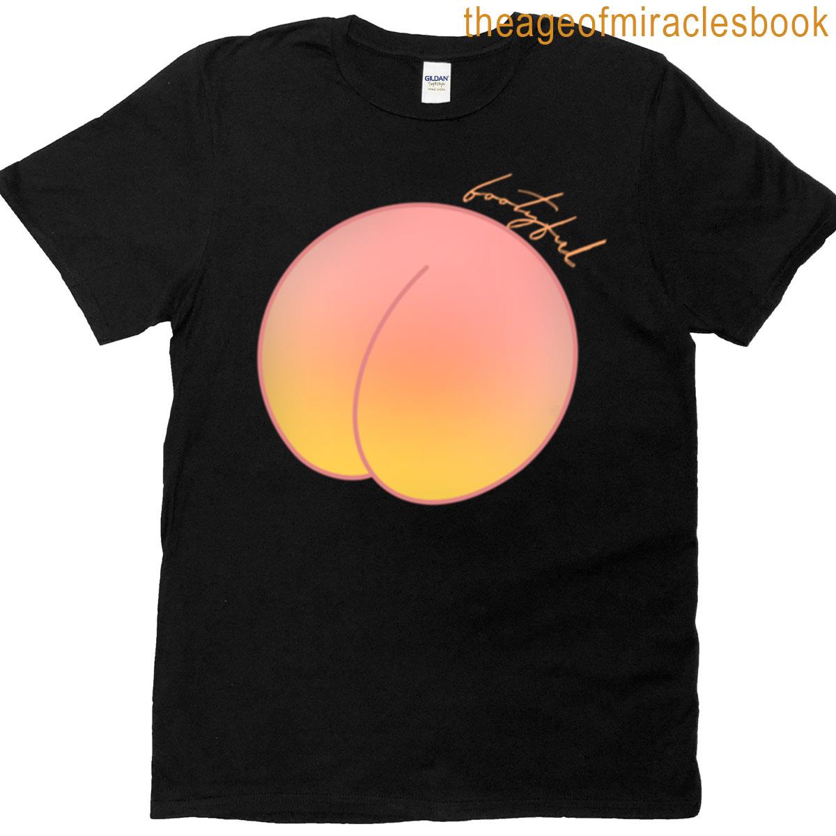 Bootyful Peach Minimalist Illustration T-shirt