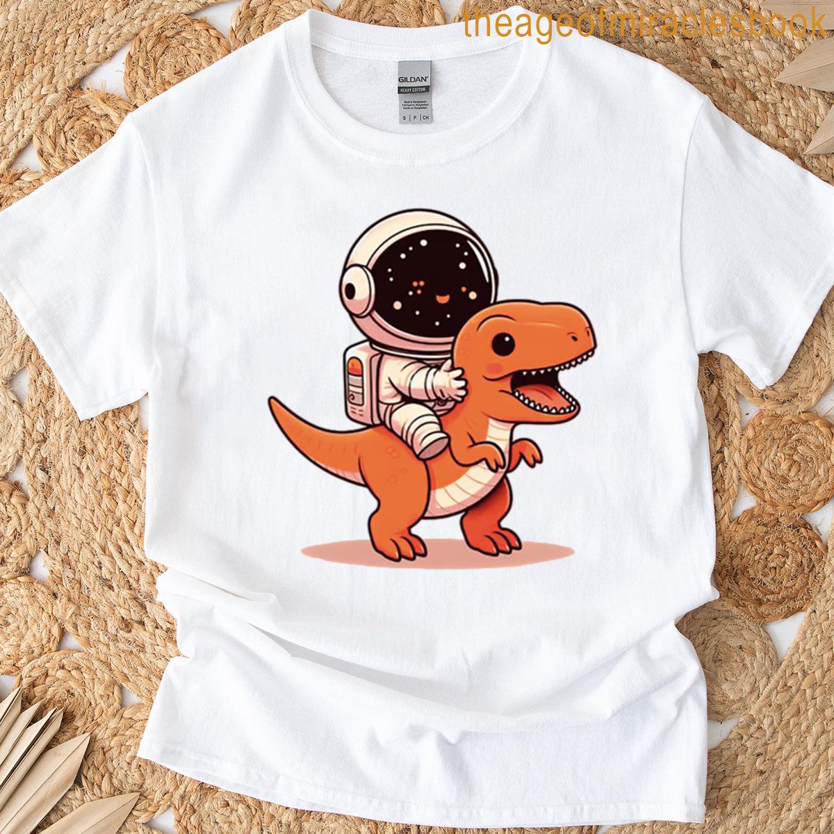 Cute Astronaut Riding A Dinosaur T-shirt
