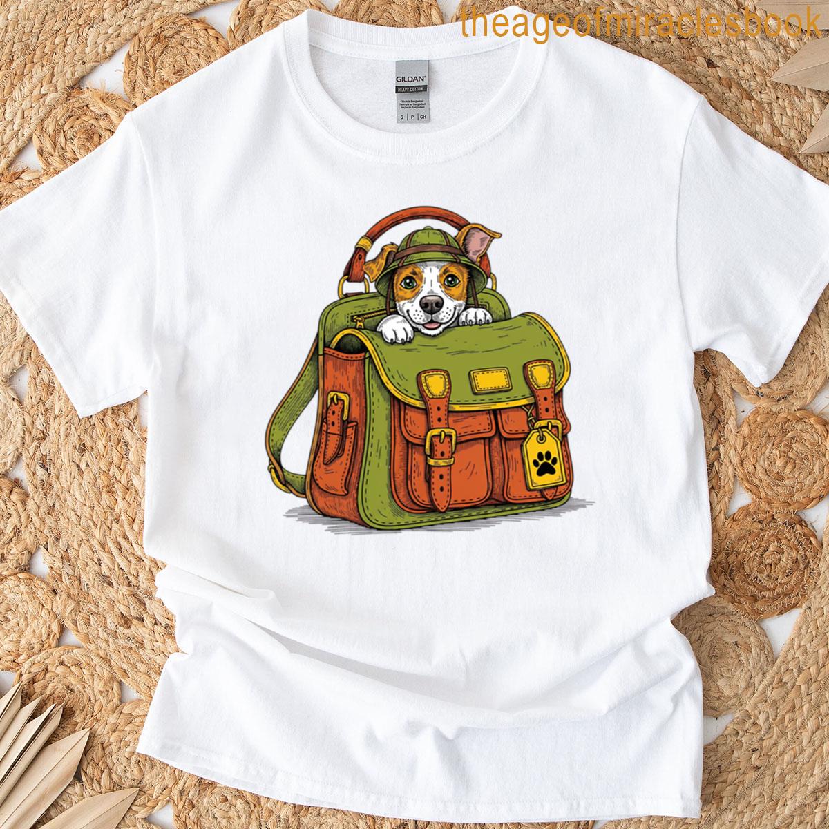 Cute Beagle Dog In Backpack Adventure T-shirt