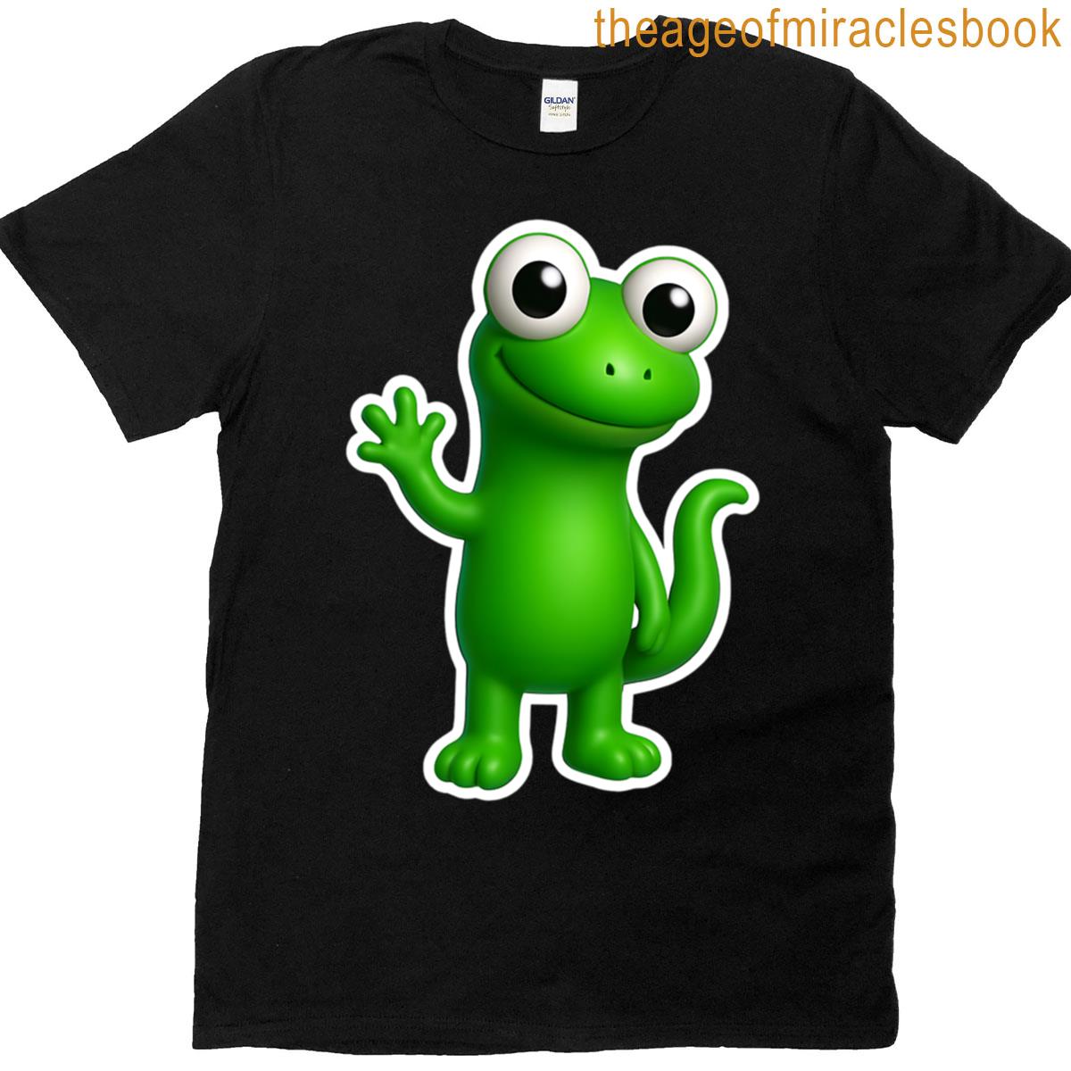 Cute Orange Cartoon Lizard Character T-shirt