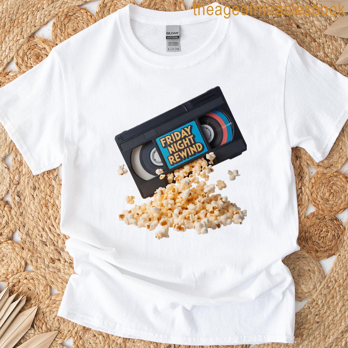 Friday Night Rewind Vhs Popcorn Oversized T-shirt