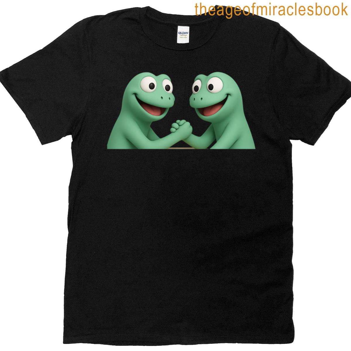 Funny Armwrestling Lizard Meme Oversized T-shirt