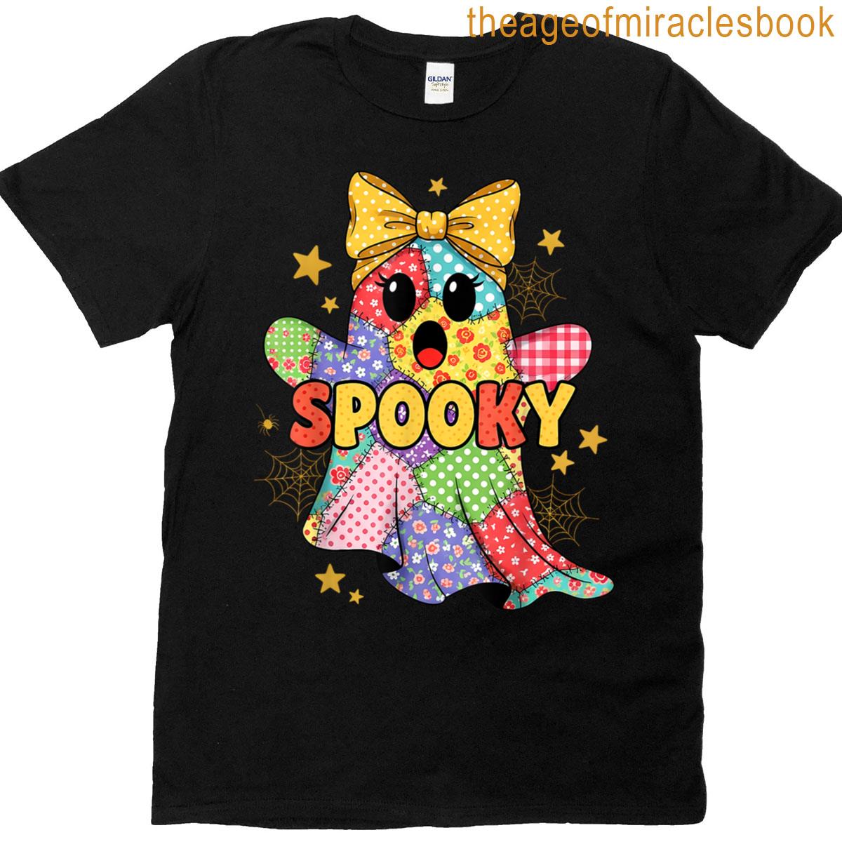 Halloween Coquette Patchwork Ghost Spooky Lace Ghost T-shirt