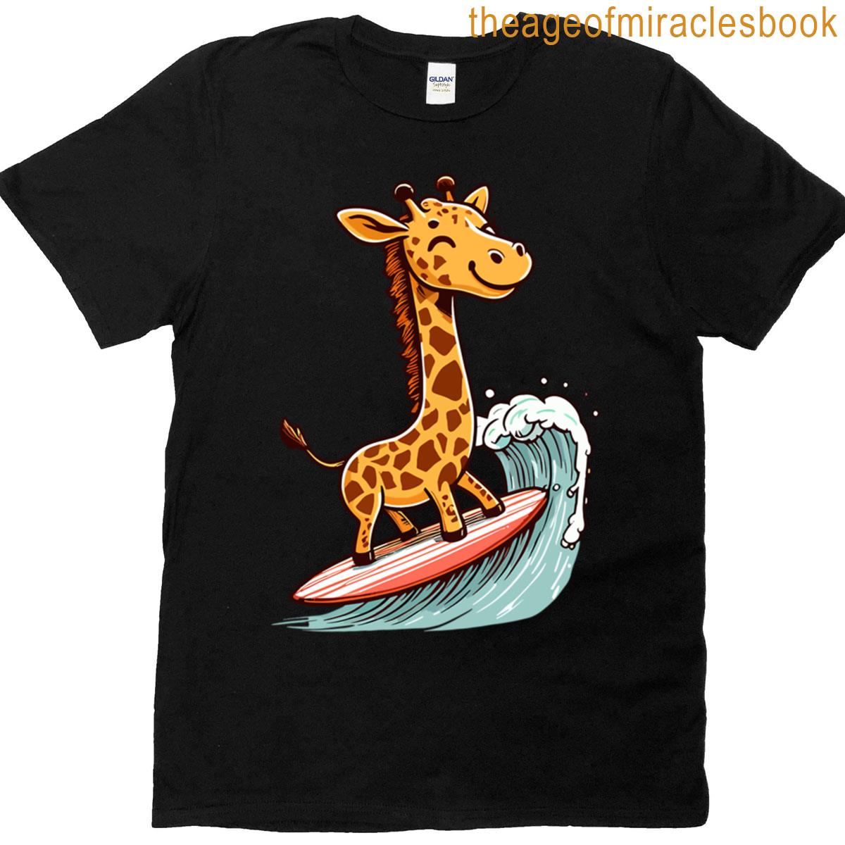 Happy Surfing Giraffe T-shirt