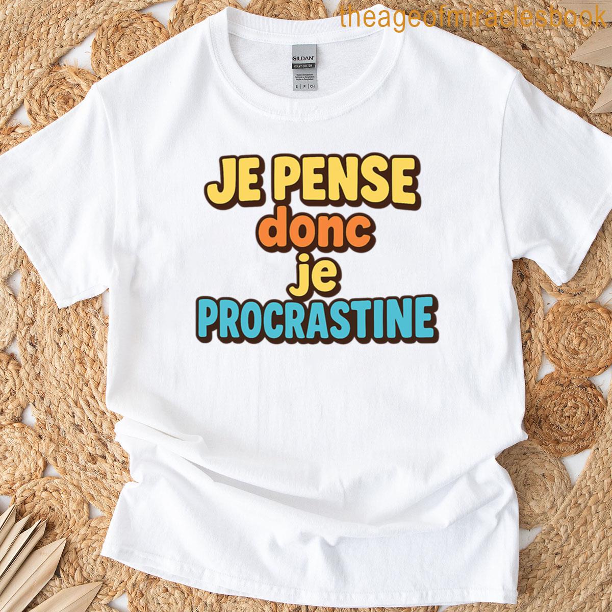 I Think Therefore I Procrastinate Colorful 3d Bubble Typography T-shirt
