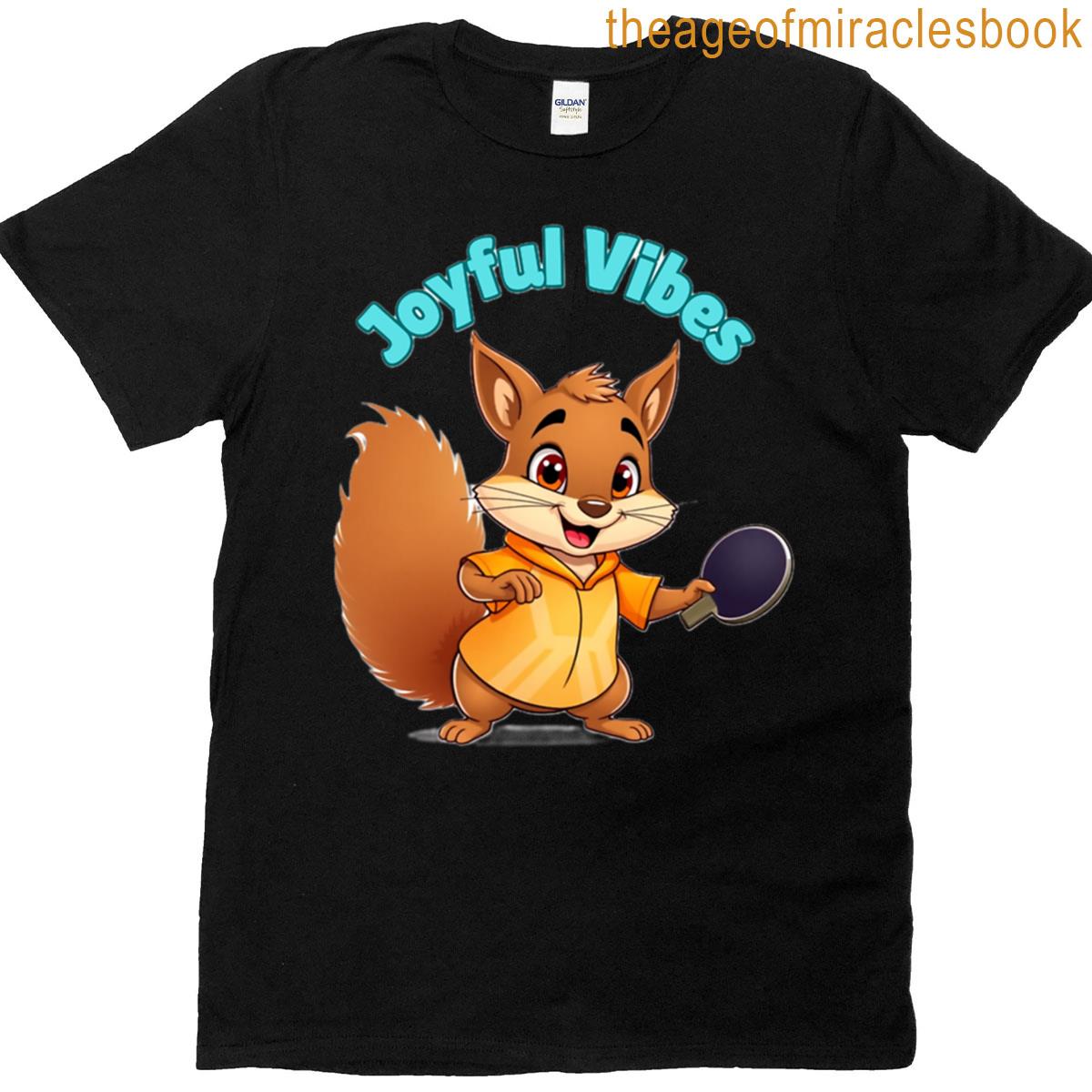 Joyful Vibes Squirrel Cartoon Oversized T-shirt