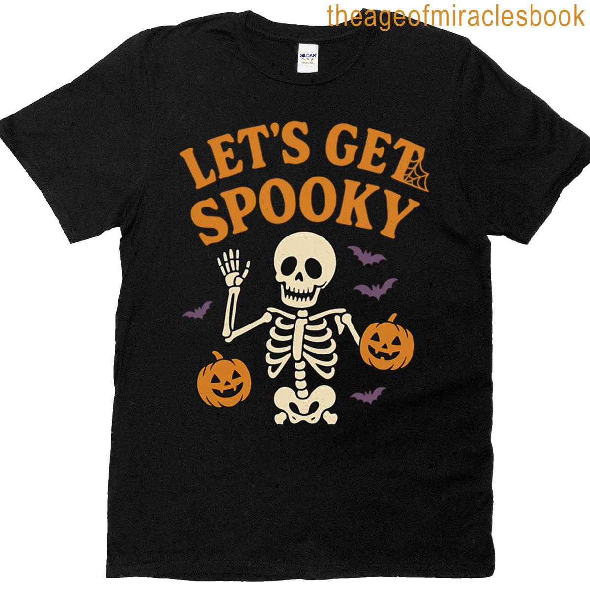 Lets Get Spooky Fun Halloween Ghost Pumpkin Design T-shirt