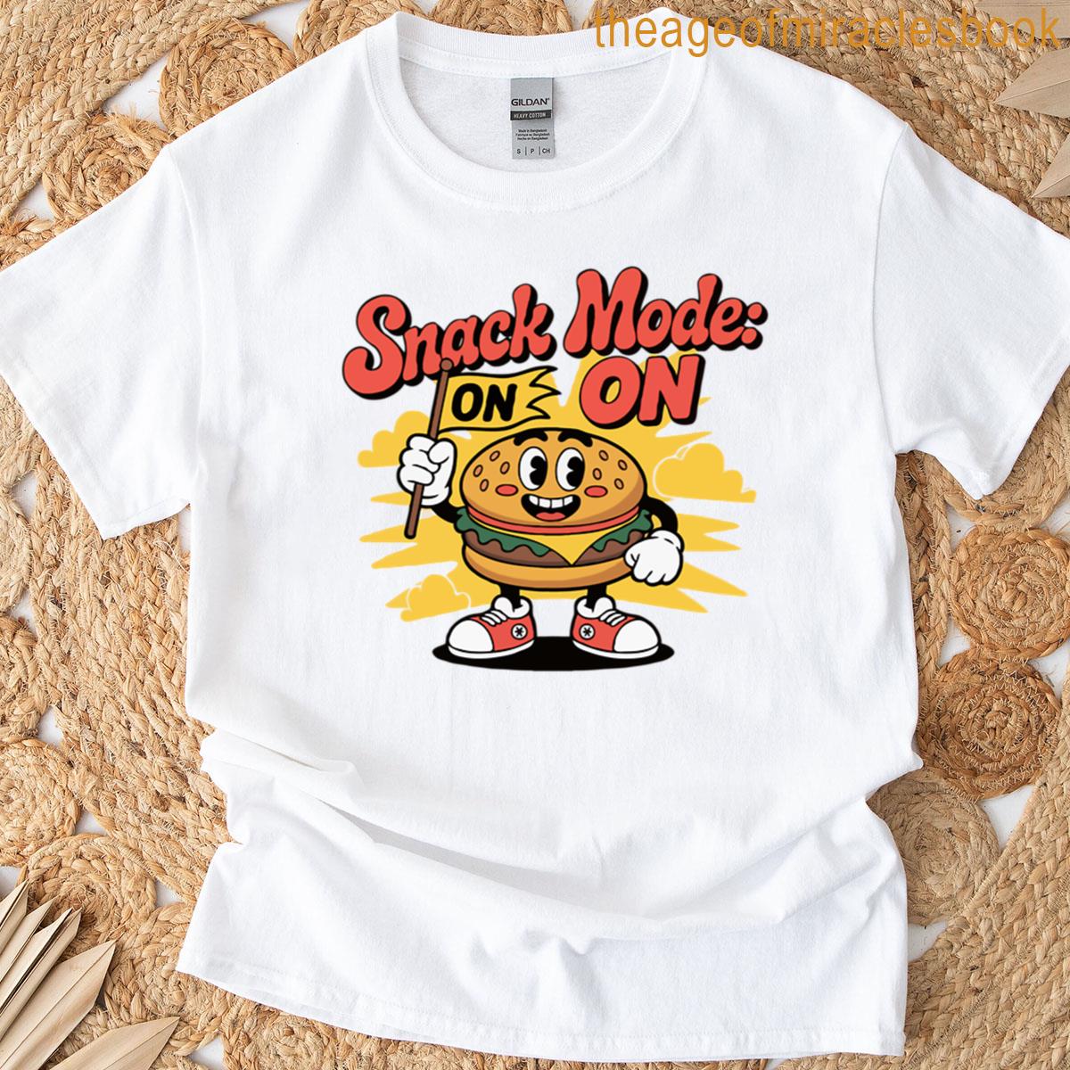 Snack Mode On Retro Cheeseburger Mascot Oversized T-shirt