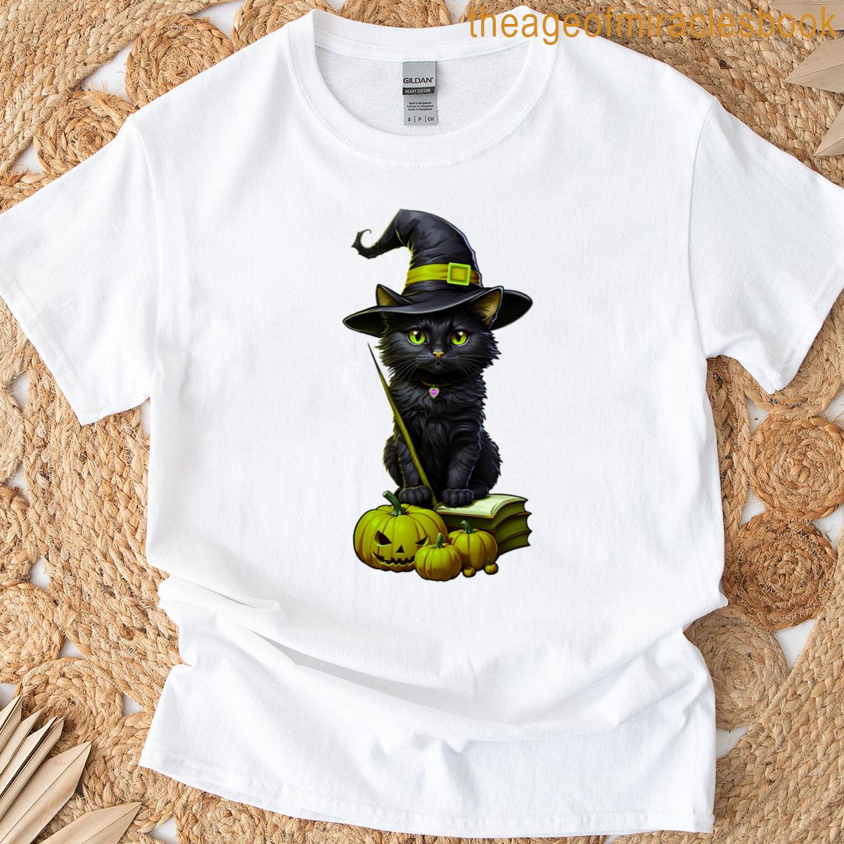 Cathalloween Black Cat Witch Boxy T-shirt